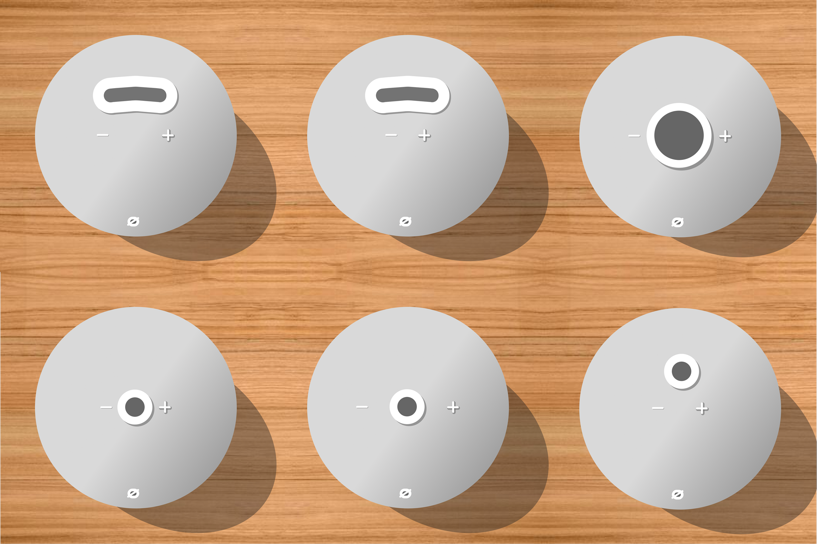 Variations of Echo Dot button layouts