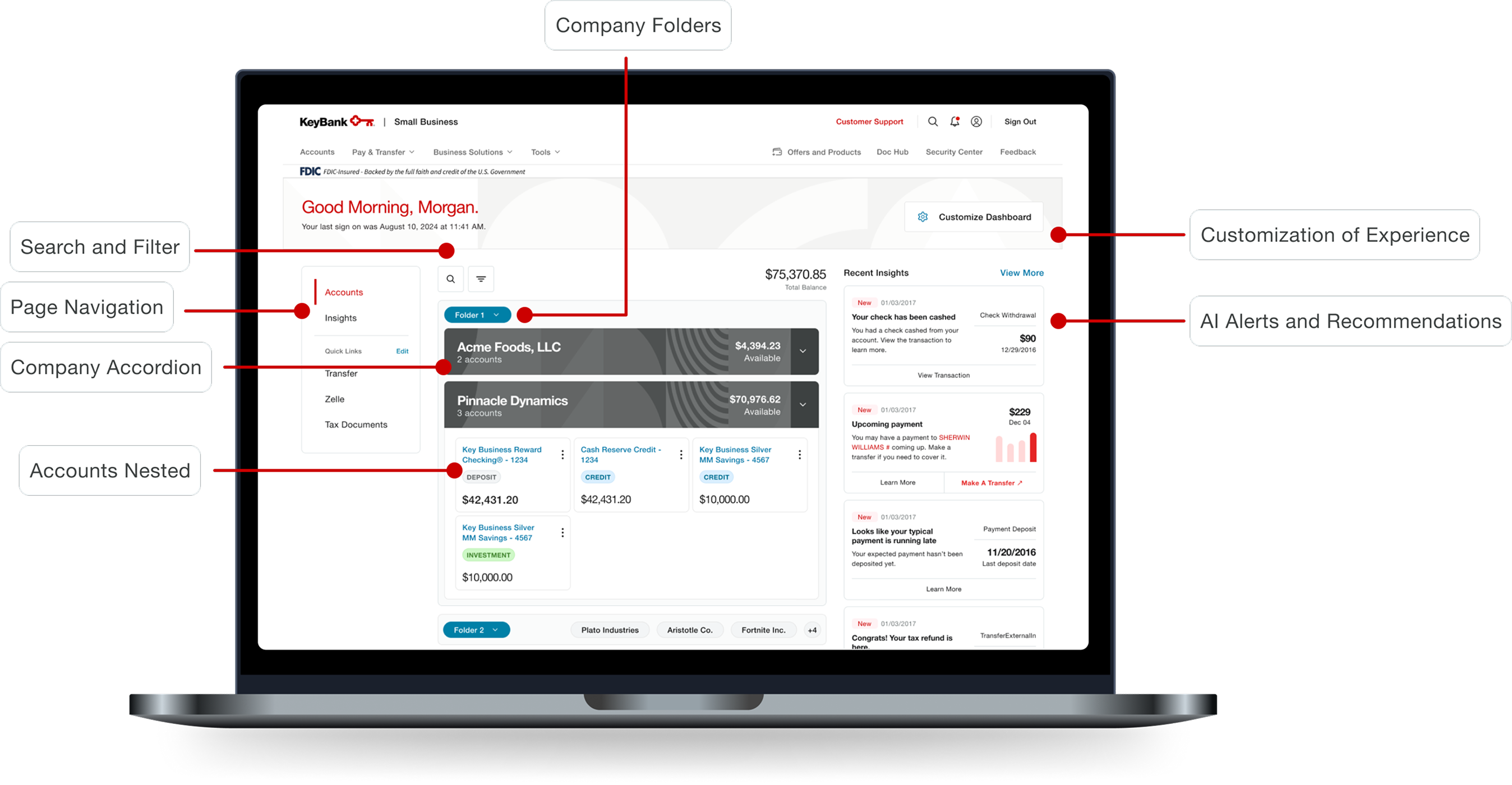 Final KeyBank account summary design