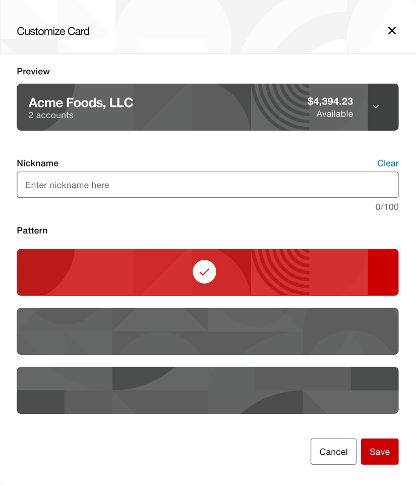 KeyBank account summary high-fidelity iteration two