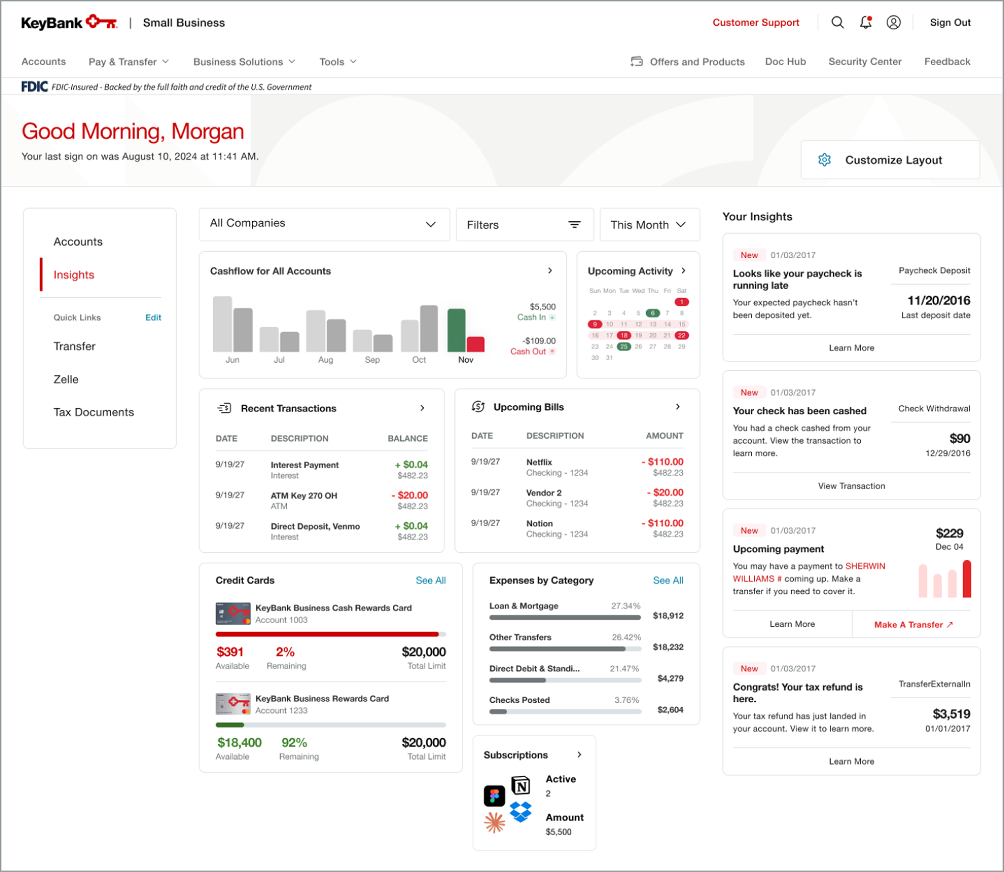 KeyBank insights first high-fidelity iteration