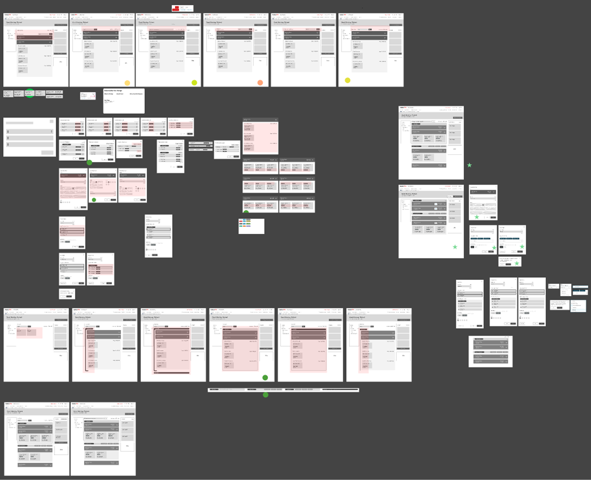KeyBank account summary low-fidelity design board